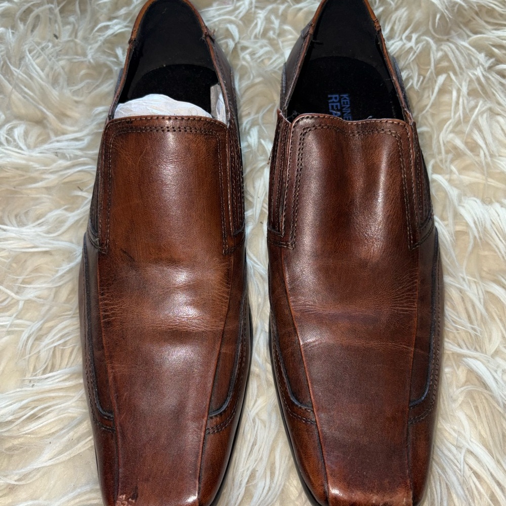 Kenneth Cole Men's Brown Leather Slip-On Loafers